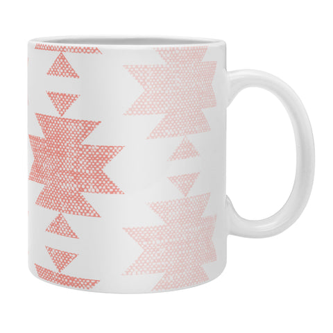 Little Arrow Design Co Woven Aztec in Coral Coffee Mug