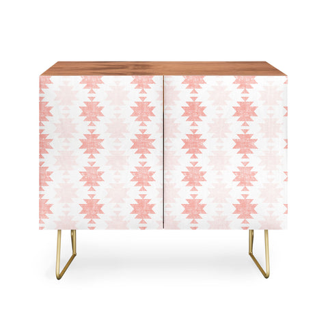 Little Arrow Design Co Woven Aztec in Coral Credenza