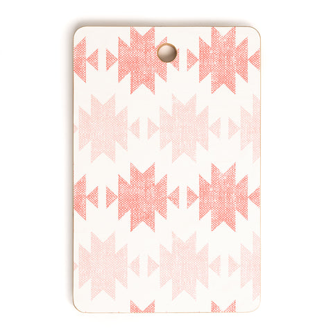 Little Arrow Design Co Woven Aztec in Coral Cutting Board Rectangle