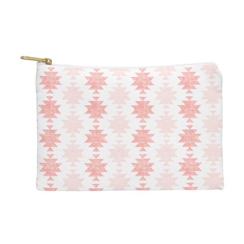 Little Arrow Design Co Woven Aztec in Coral Pouch