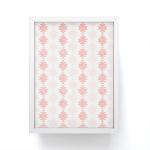 Little Arrow Design Co Woven Aztec in Coral Framed Mini Art Print