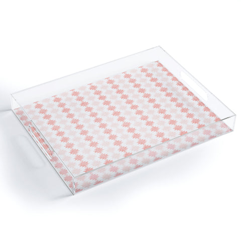 Little Arrow Design Co Woven Aztec in Coral Acrylic Tray