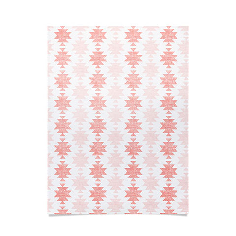 Little Arrow Design Co Woven Aztec in Coral Poster