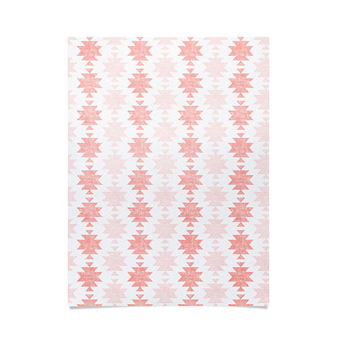 Little Arrow Design Co Woven Aztec in Coral Poster