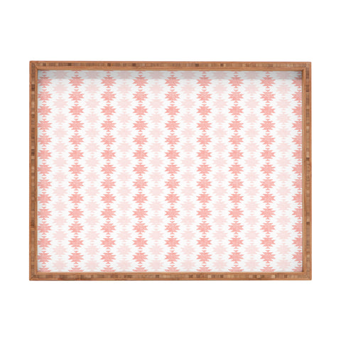 Little Arrow Design Co Woven Aztec in Coral Rectangular Tray