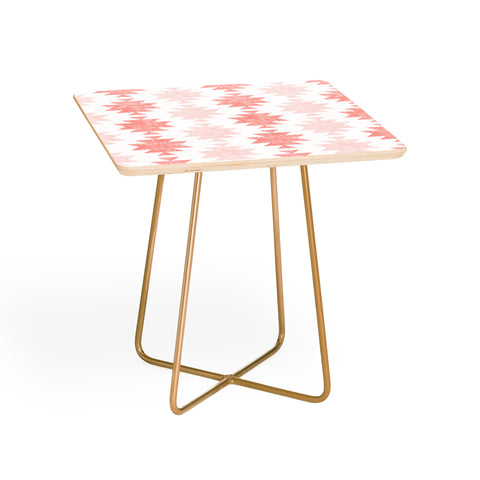 Little Arrow Design Co Woven Aztec in Coral Side Table