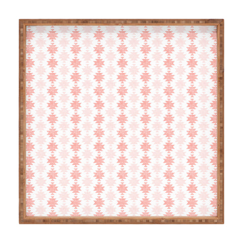 Little Arrow Design Co Woven Aztec in Coral Square Tray