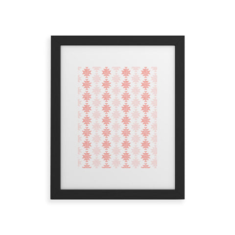 Little Arrow Design Co Woven Aztec in Coral Framed Art Print