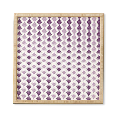 Little Arrow Design Co Woven Aztec in Eggplant Framed Wall Art
