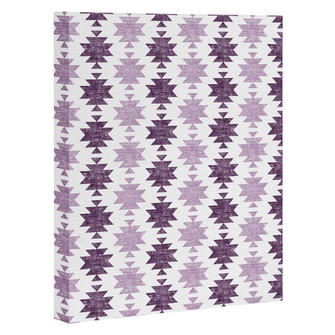 Little Arrow Design Co Woven Aztec in Eggplant Art Canvas