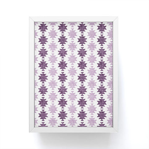 Little Arrow Design Co Woven Aztec in Eggplant Framed Mini Art Print