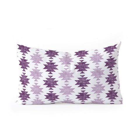 Little Arrow Design Co Woven Aztec in Eggplant Oblong Throw Pillow
