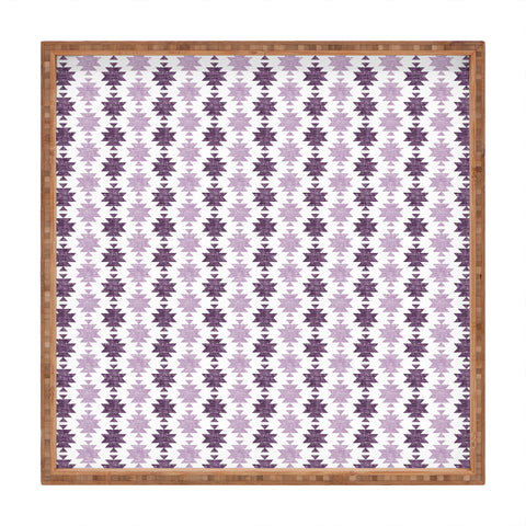 Little Arrow Design Co Woven Aztec in Eggplant Square Tray