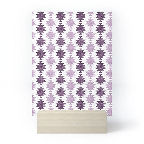 Little Arrow Design Co Woven Aztec in Eggplant Mini Art Print