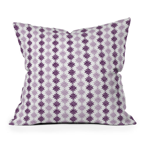 Little Arrow Design Co Woven Aztec in Eggplant Throw Pillow