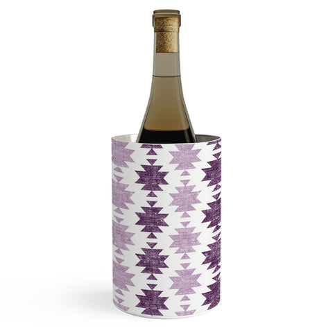 Little Arrow Design Co Woven Aztec in Eggplant Wine Chiller