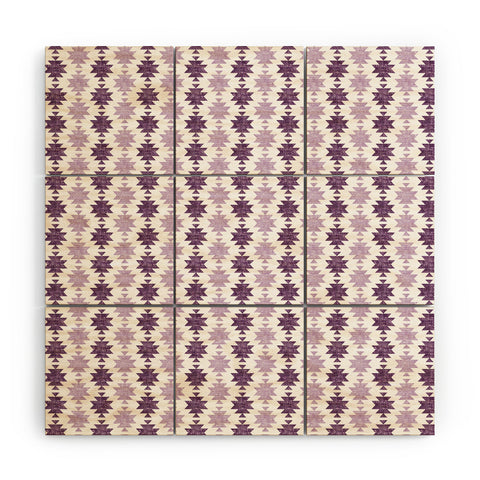 Little Arrow Design Co Woven Aztec in Eggplant Wood Wall Mural