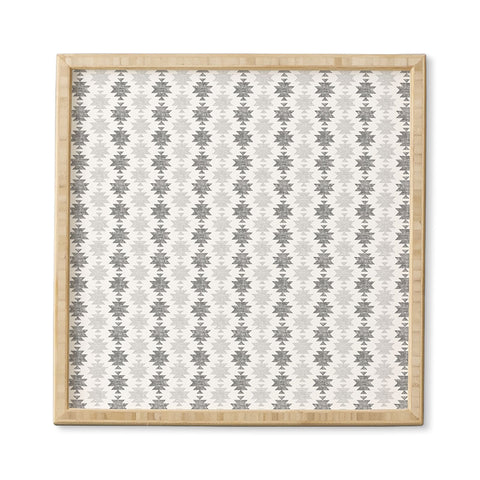 Little Arrow Design Co Woven Aztec in Grey Framed Wall Art