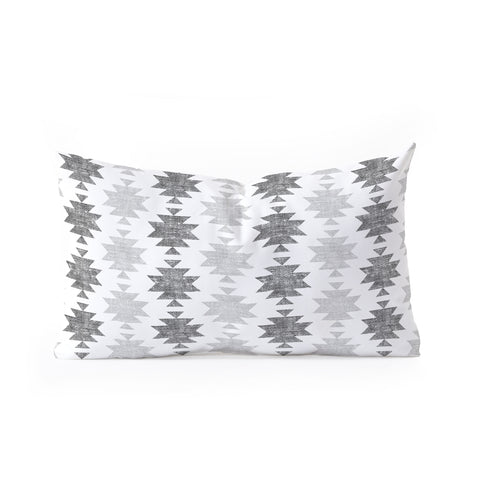 Little Arrow Design Co Woven Aztec in Grey Oblong Throw Pillow
