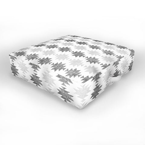 Little Arrow Design Co Woven Aztec in Grey Outdoor Floor Cushion