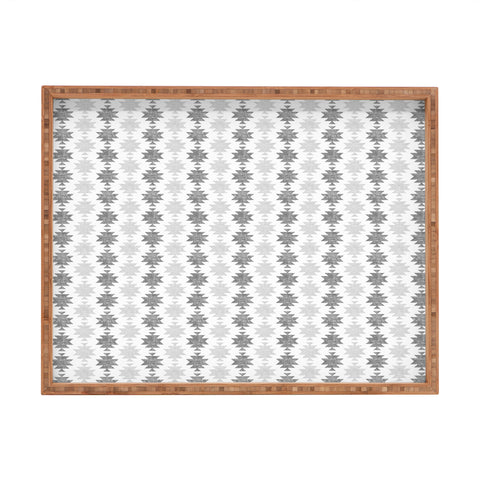Little Arrow Design Co Woven Aztec in Grey Rectangular Tray