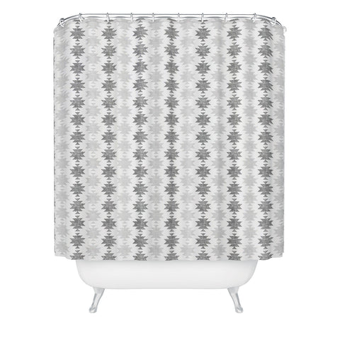 Little Arrow Design Co Woven Aztec in Grey Shower Curtain