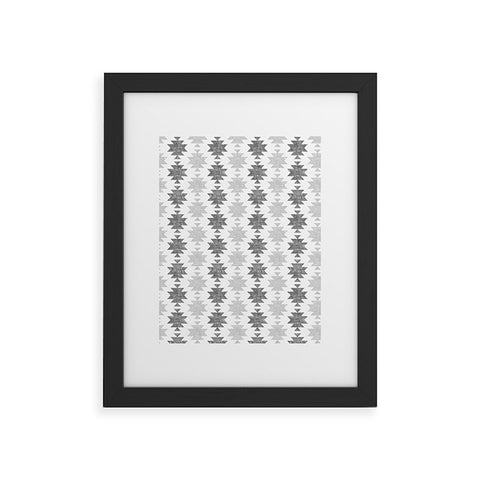 Little Arrow Design Co Woven Aztec in Grey Framed Art Print