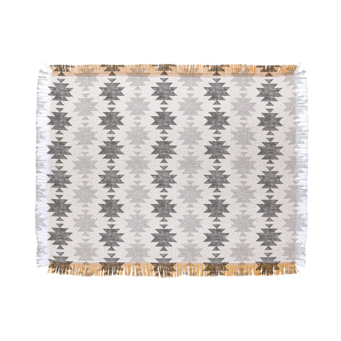 Little Arrow Design Co Woven Aztec in Grey Throw Blanket