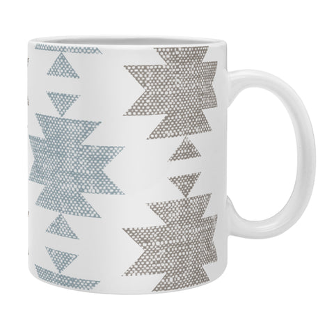 Little Arrow Design Co Woven Aztec in Muted Blue Coffee Mug