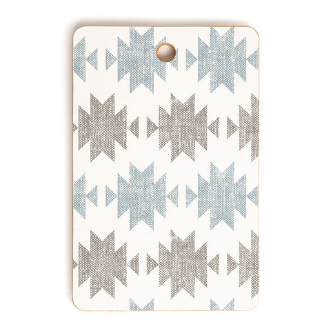 Little Arrow Design Co Woven Aztec in Muted Blue Cutting Board Rectangle