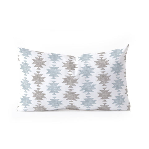 Little Arrow Design Co Woven Aztec in Muted Blue Oblong Throw Pillow