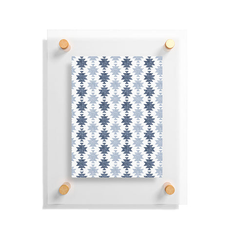 Little Arrow Design Co Woven Aztec in Navy Floating Acrylic Print
