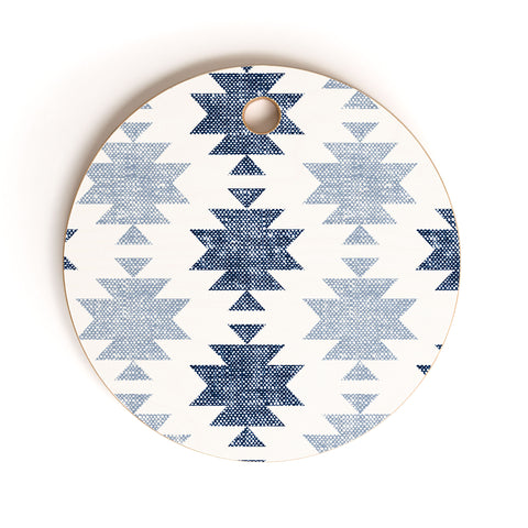 Little Arrow Design Co Woven Aztec in Navy Cutting Board Round