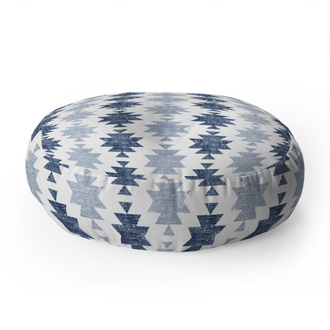 Little Arrow Design Co Woven Aztec in Navy Floor Pillow Round