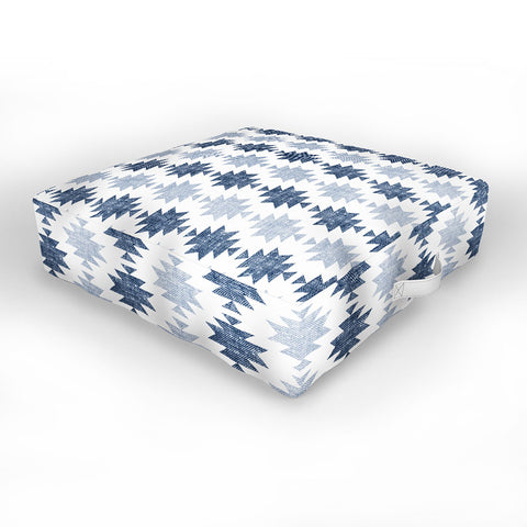 Little Arrow Design Co Woven Aztec in Navy Outdoor Floor Cushion