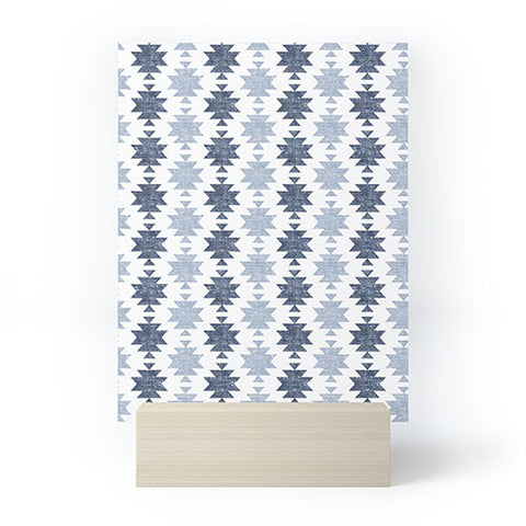 Little Arrow Design Co Woven Aztec in Navy Mini Art Print