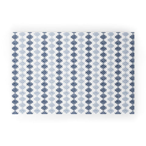 Little Arrow Design Co Woven Aztec in Navy Welcome Mat