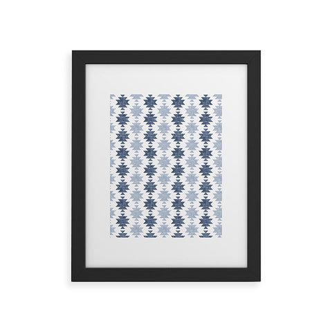 Little Arrow Design Co Woven Aztec in Navy Framed Art Print