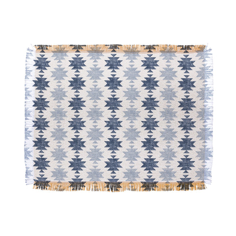 Little Arrow Design Co Woven Aztec in Navy Throw Blanket