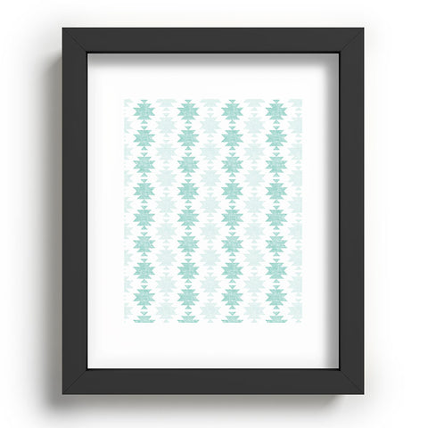 Little Arrow Design Co Woven Aztec in Teal Recessed Framing Rectangle