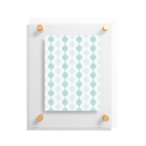 Little Arrow Design Co Woven Aztec in Teal Floating Acrylic Print