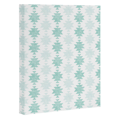 Little Arrow Design Co Woven Aztec in Teal Art Canvas