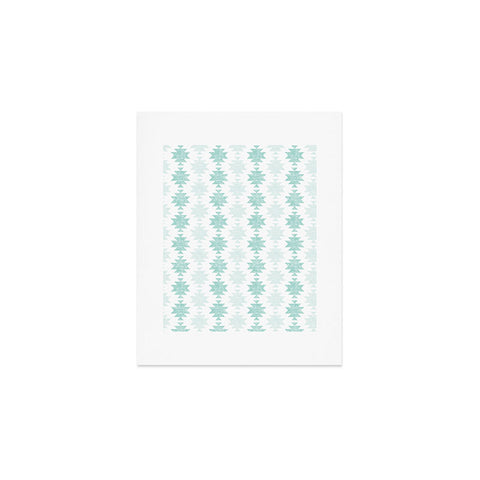 Little Arrow Design Co Woven Aztec in Teal Art Print