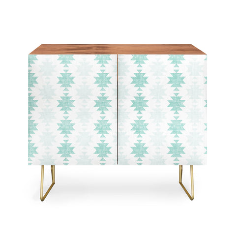 Little Arrow Design Co Woven Aztec in Teal Credenza