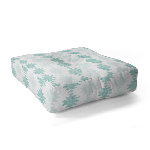 Little Arrow Design Co Woven Aztec in Teal Floor Pillow Square