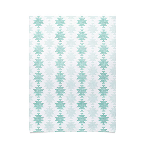 Little Arrow Design Co Woven Aztec in Teal Poster