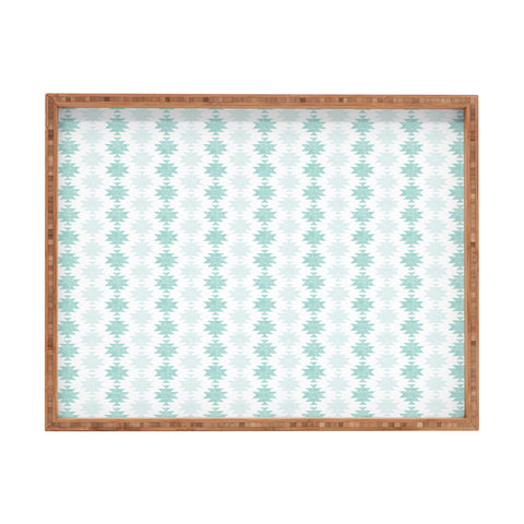 Little Arrow Design Co Woven Aztec in Teal Rectangular Tray
