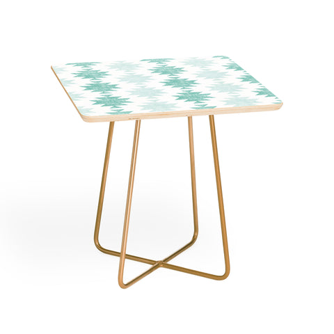 Little Arrow Design Co Woven Aztec in Teal Side Table