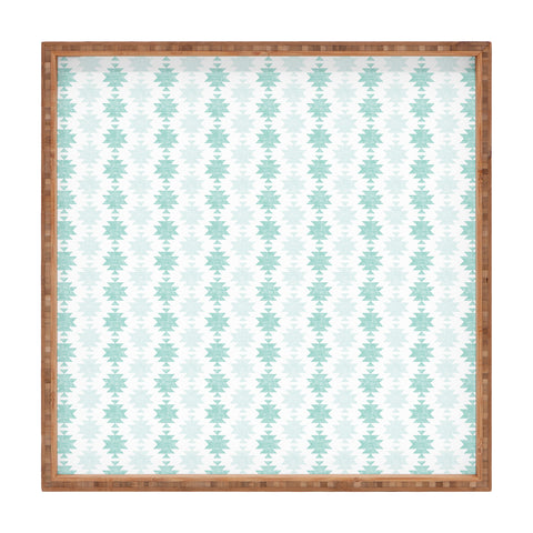 Little Arrow Design Co Woven Aztec in Teal Square Tray