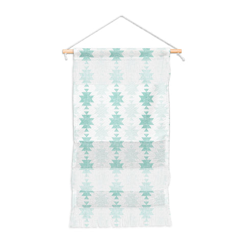 Little Arrow Design Co Woven Aztec in Teal Wall Hanging Portrait
